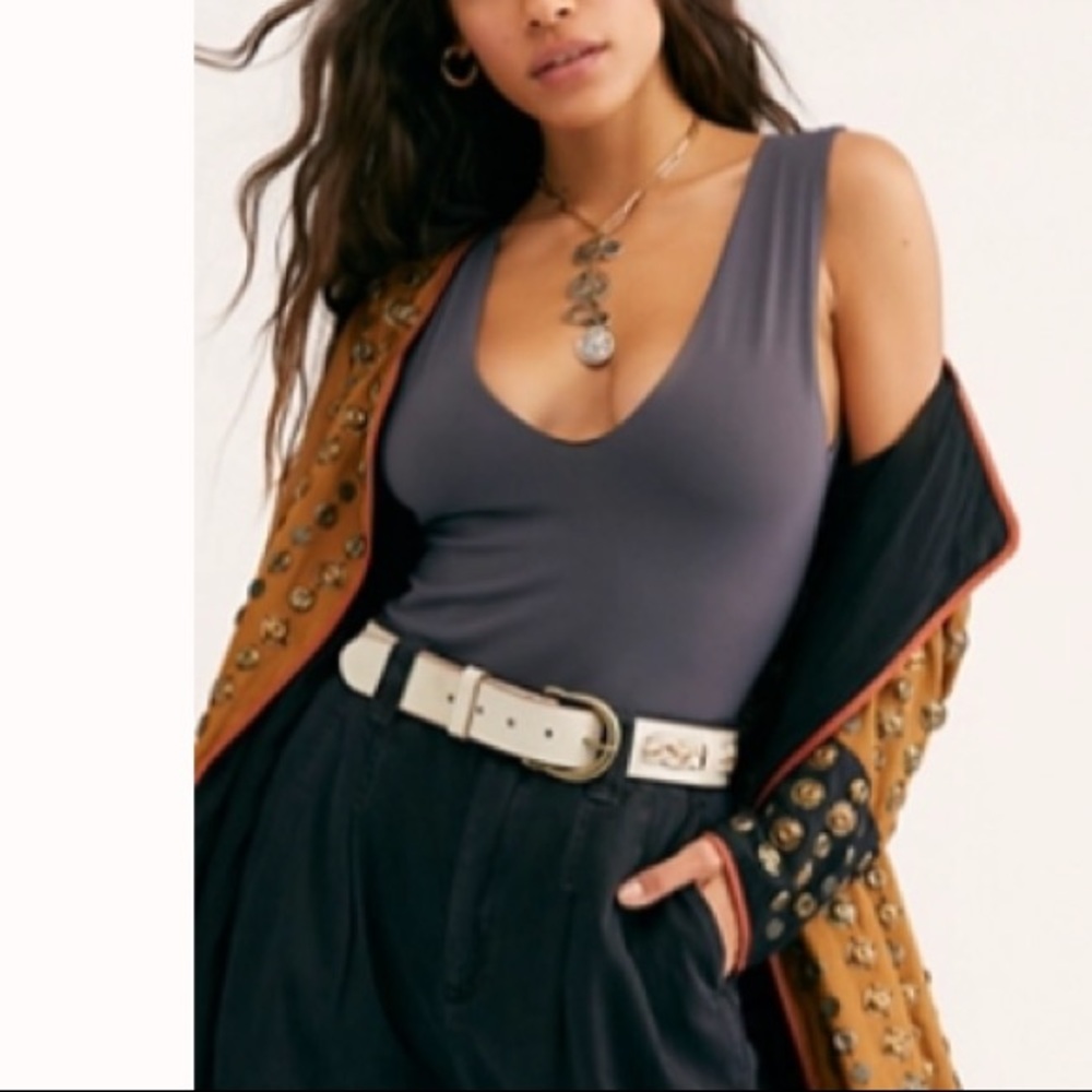 Free people tank top dark grey